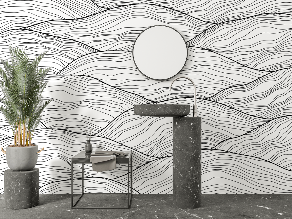 Papier peint lavable pour salle de bain salle bain