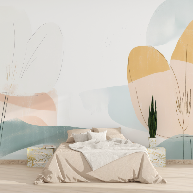 Papier peint aquarelle minimaliste tapisserie 2025