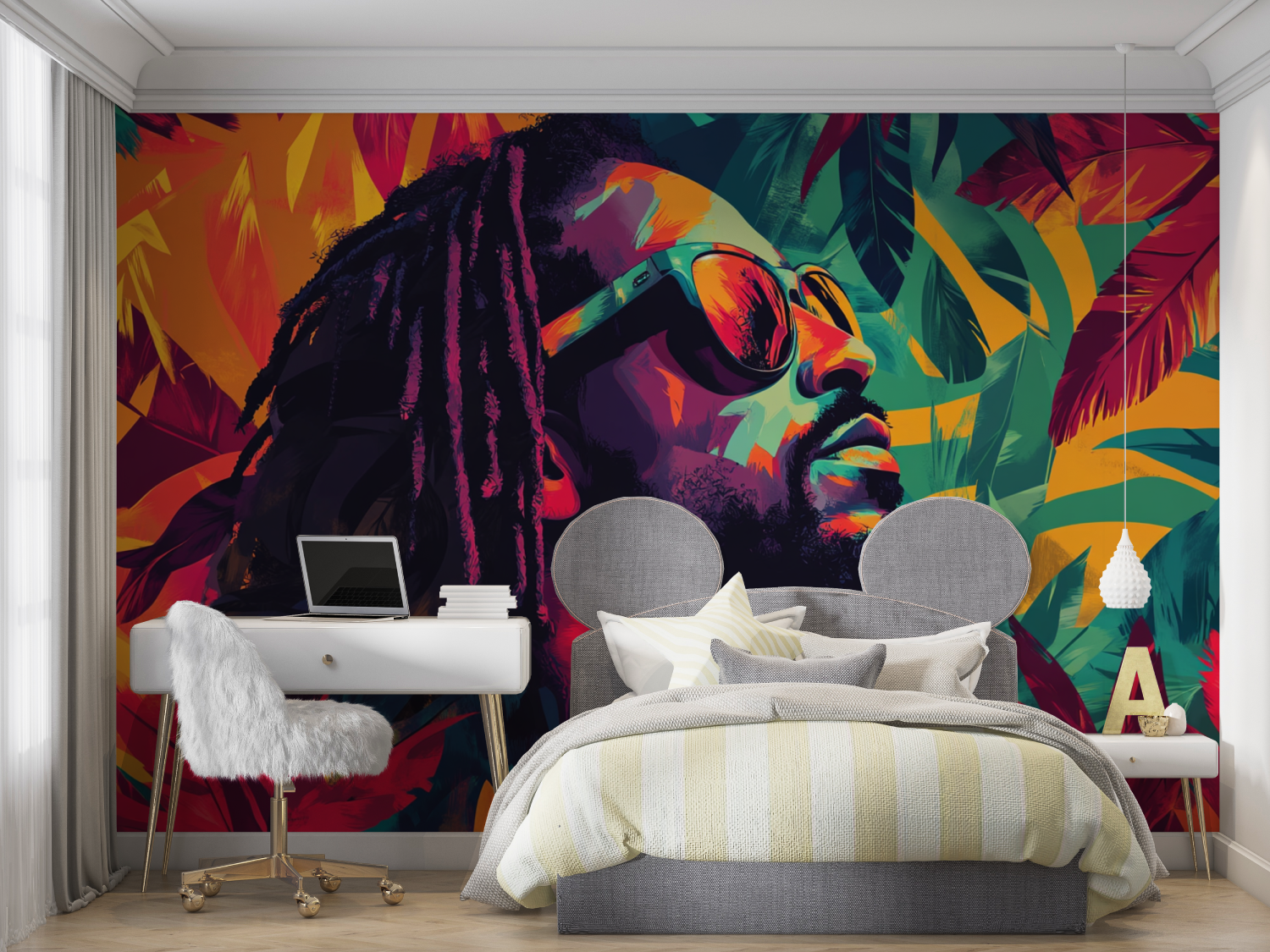 Papier peint afro musique mur chambre panoramique