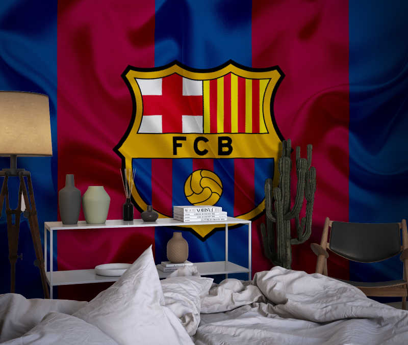 Papier peint foot barcelone chambre dado1