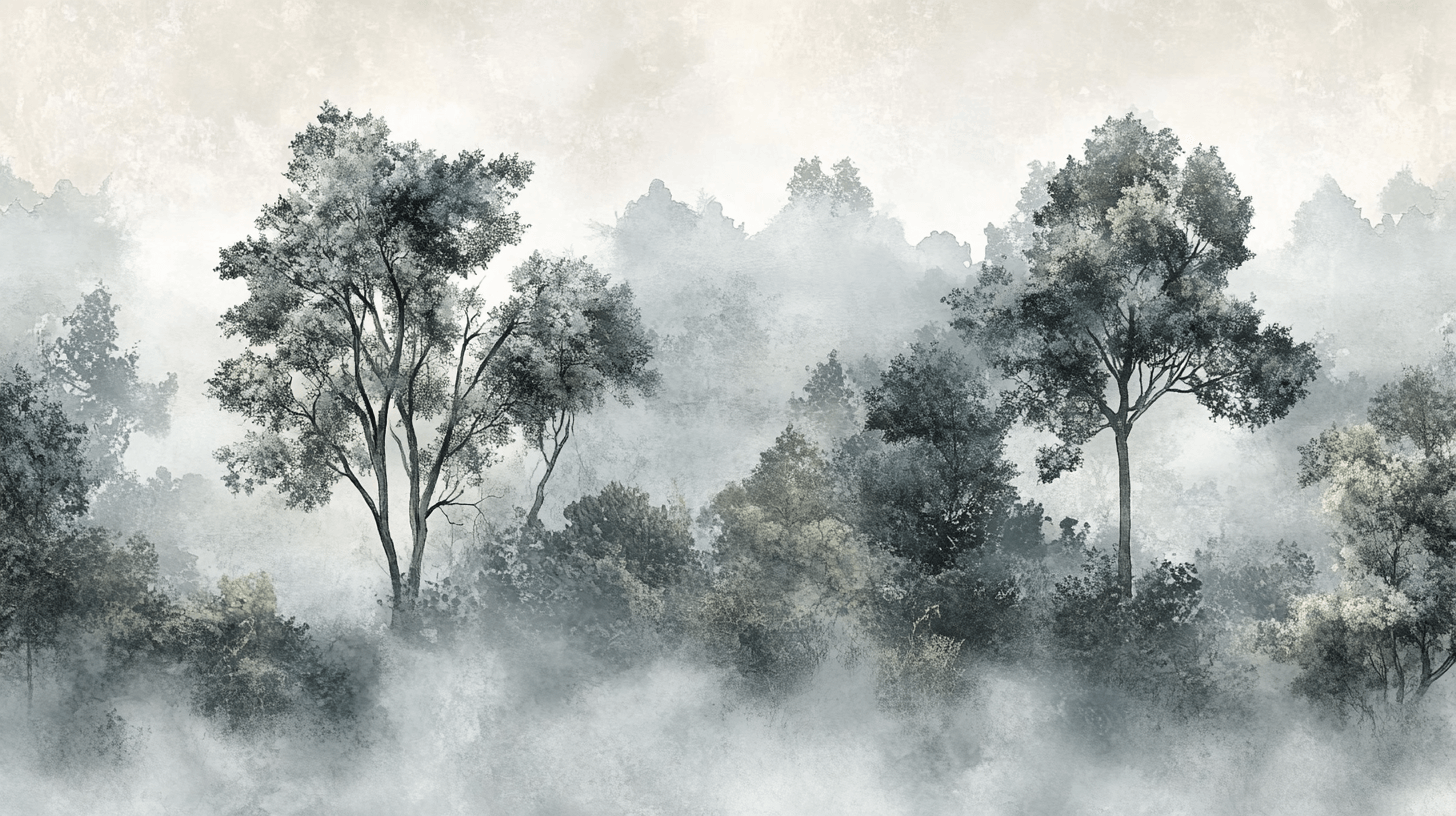 Papier Peint Arbre Brume