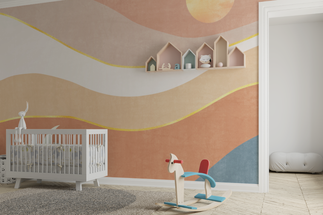 Papier peint Lune pastel bébé - chabre bébé