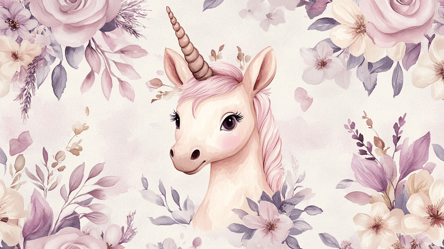 Papier Peint Fille Licorne Déco Chambre