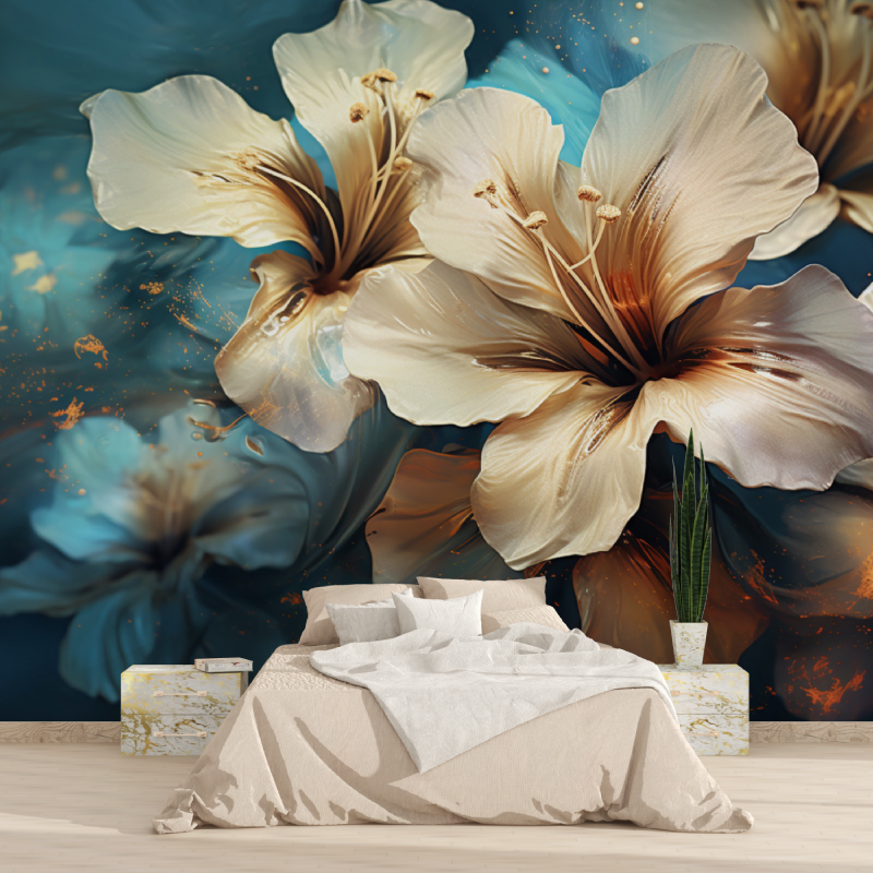 Papier peint aquarelle art floral tapisserie 2025