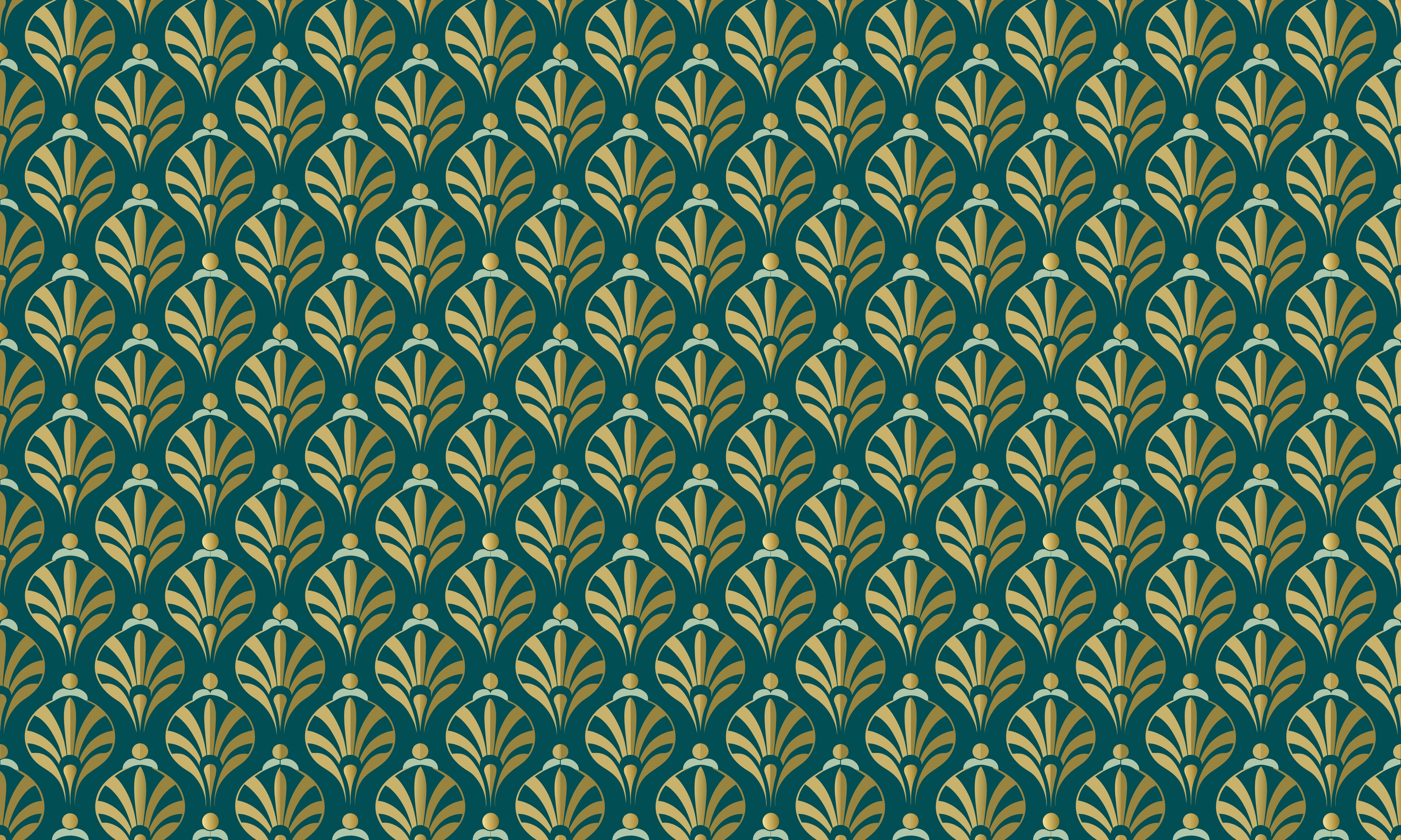 Papier Peint Bleu Vert Doré