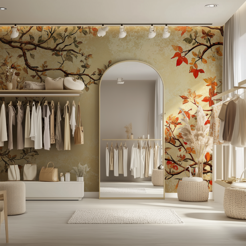 Papier peint arbre chinois dressing