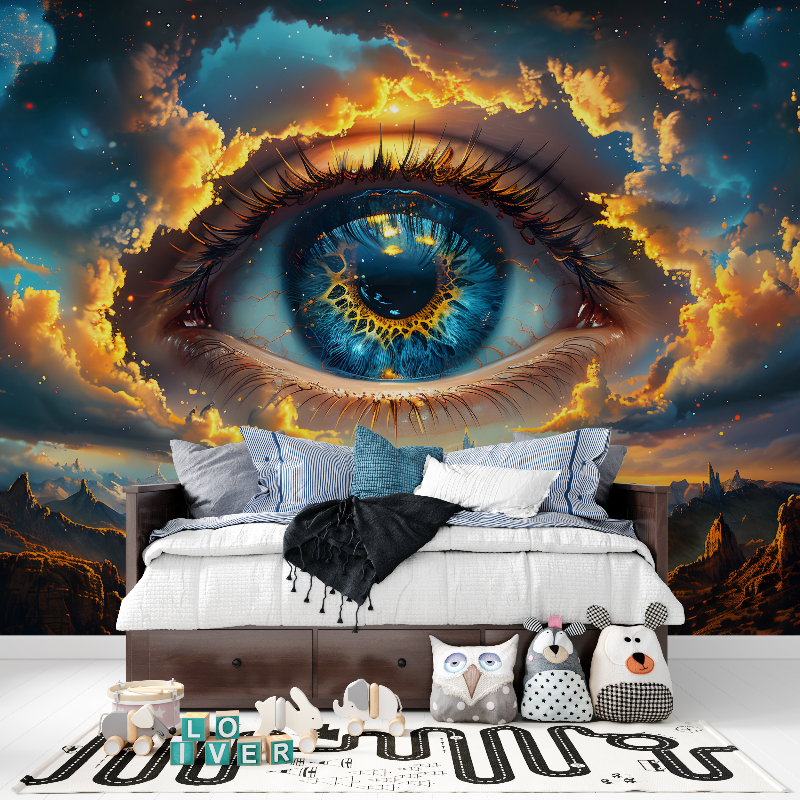 Papier peint salon 3d espace panoramique garcon