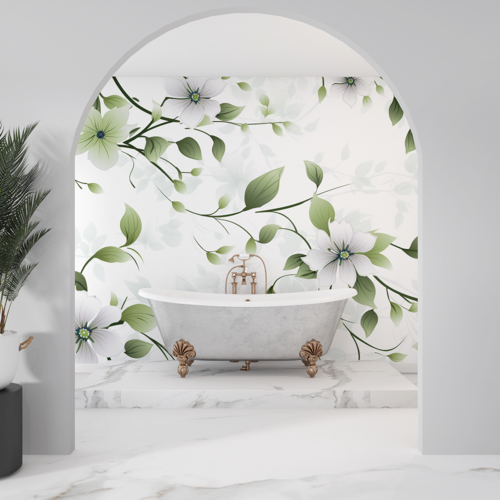 Papier peint intisse salle de bain sdb