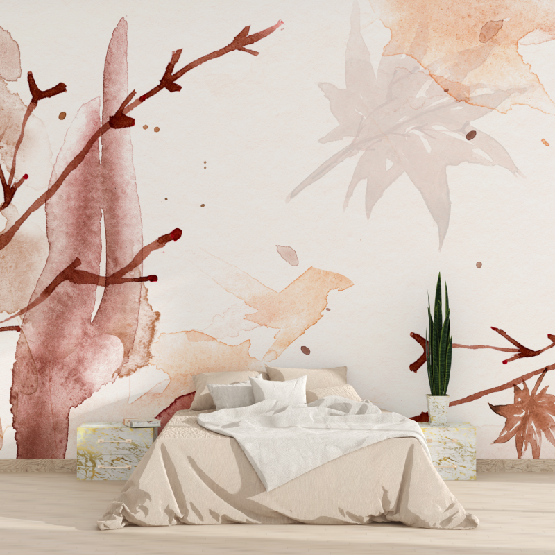 Papier peint aquarelle tendance salon tapisserie 2025