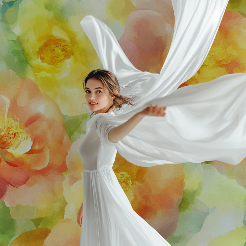 Papier peint fleur geant modele