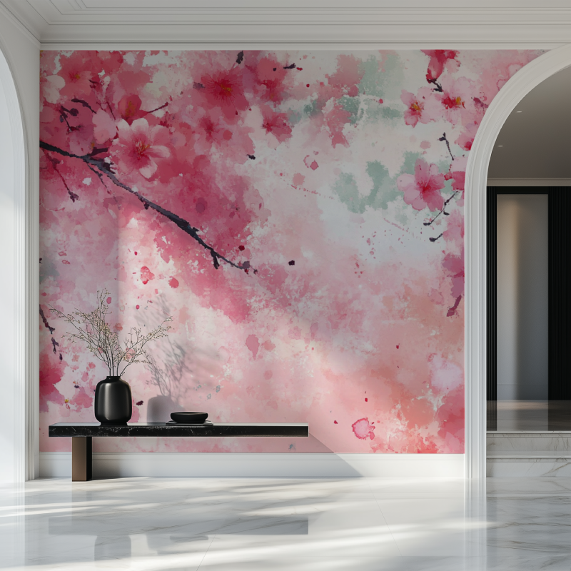 Papier peint fleur japonais salon beau