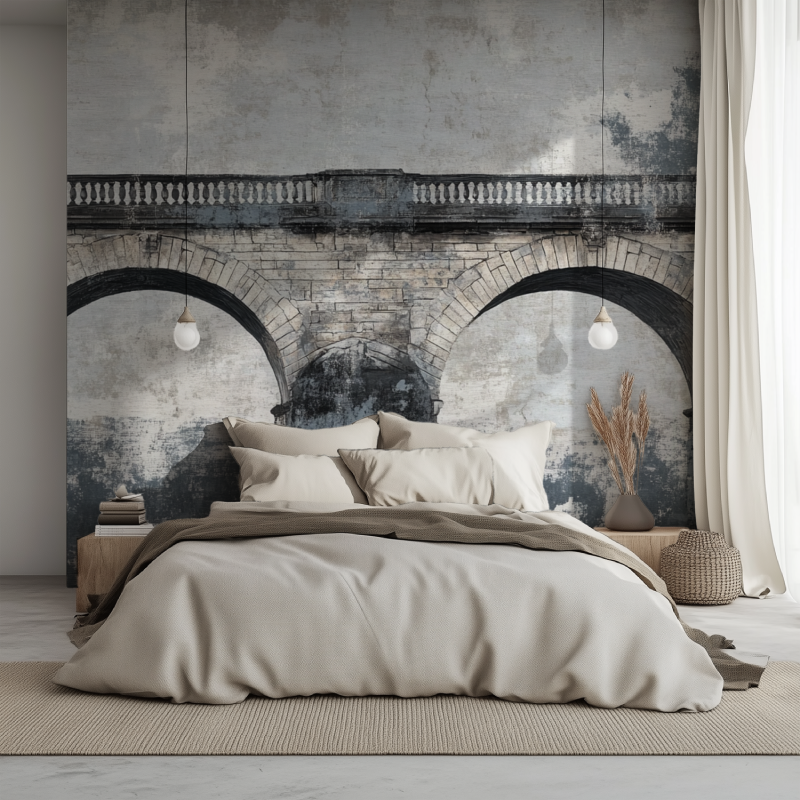 Papier peint vintage nantes lit 1234