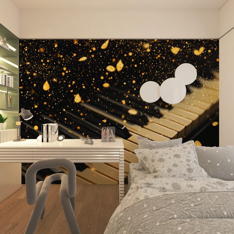 Papier peint musique piano chambre adolescents