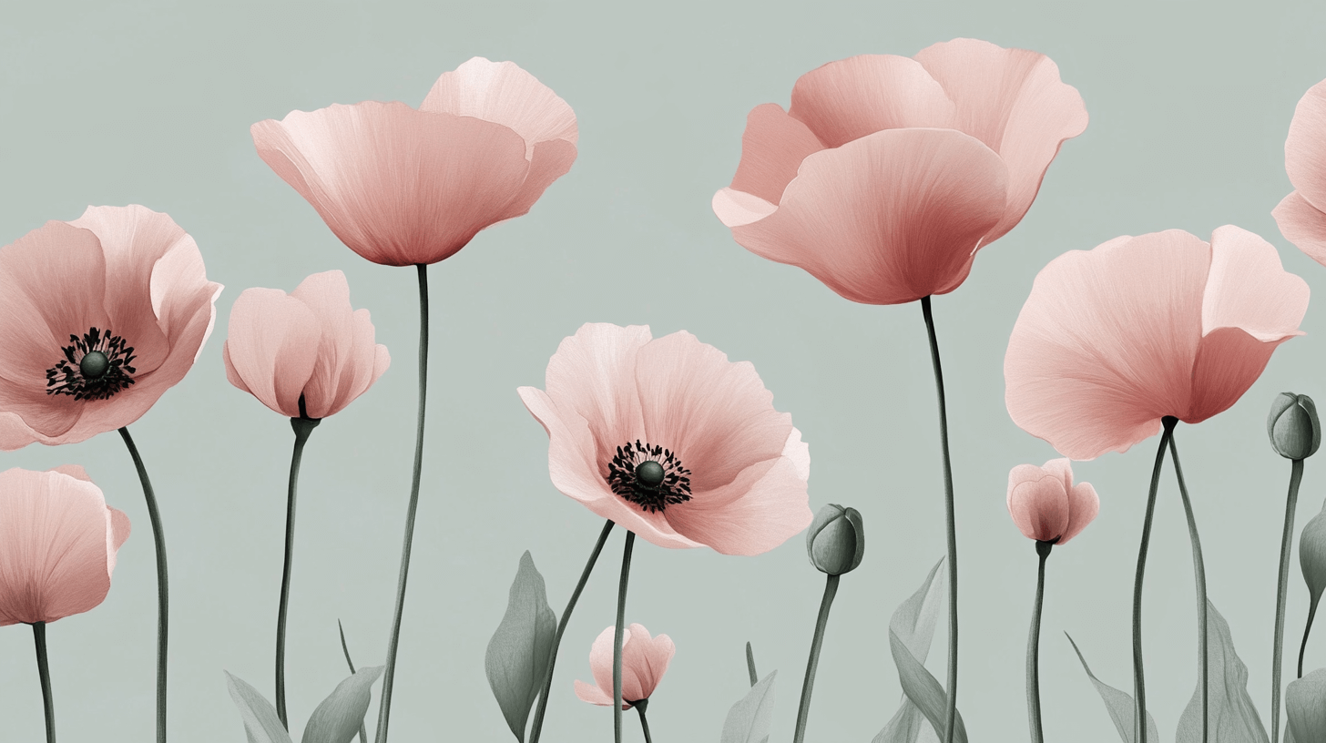 Papier Peint Fleur Espacée