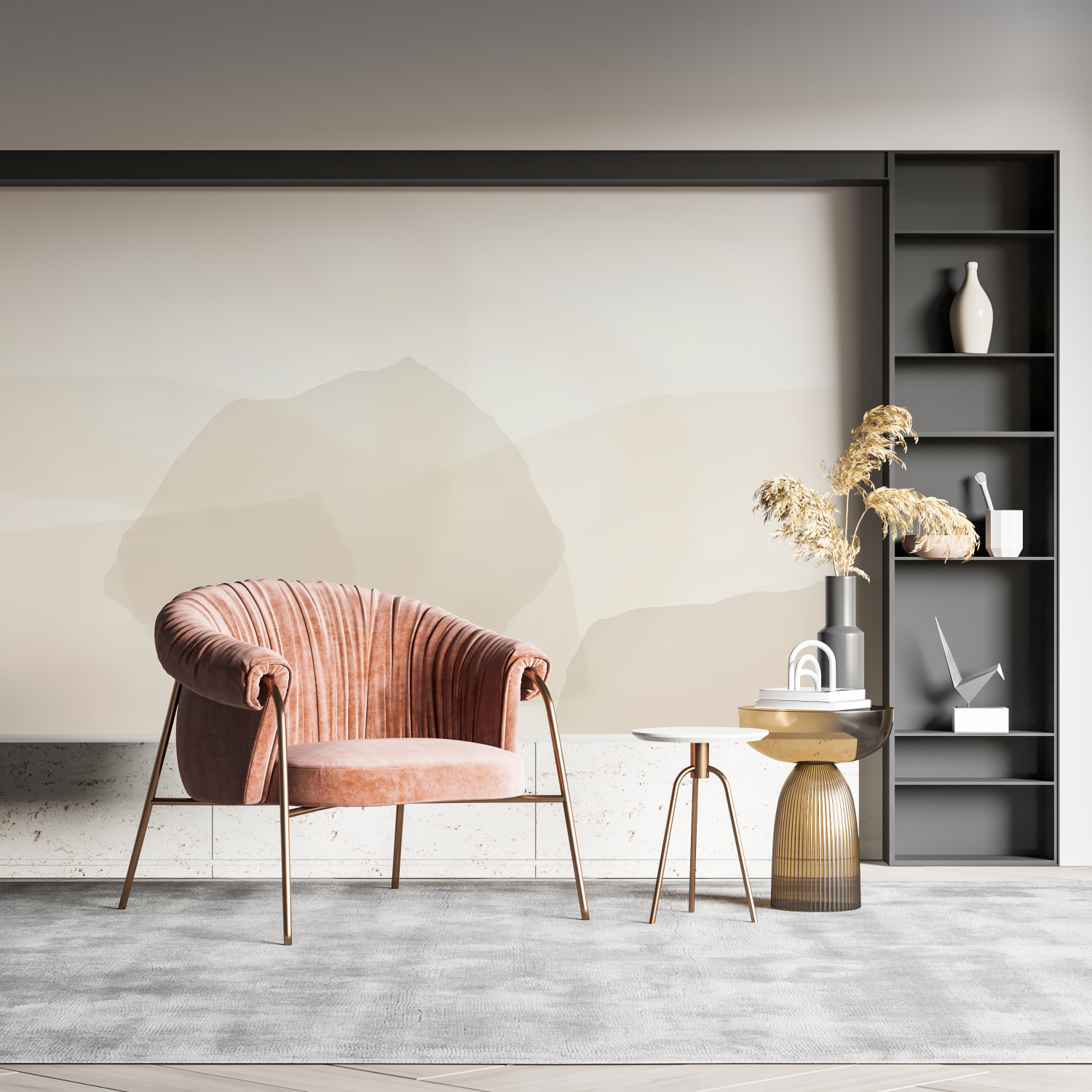 Papier peint aquarelle cocooning pano mural