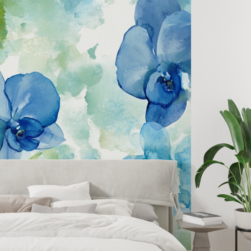 Papier peint aquarelle orchidee...legant tapisserie tendance