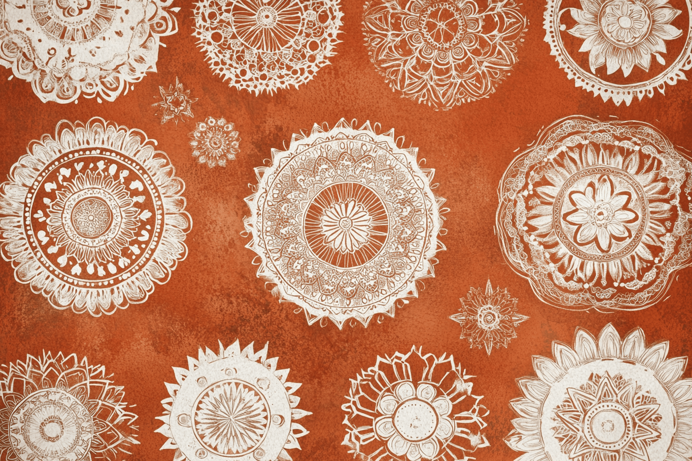 Papier Peint Terracotta Mandala Ethnique