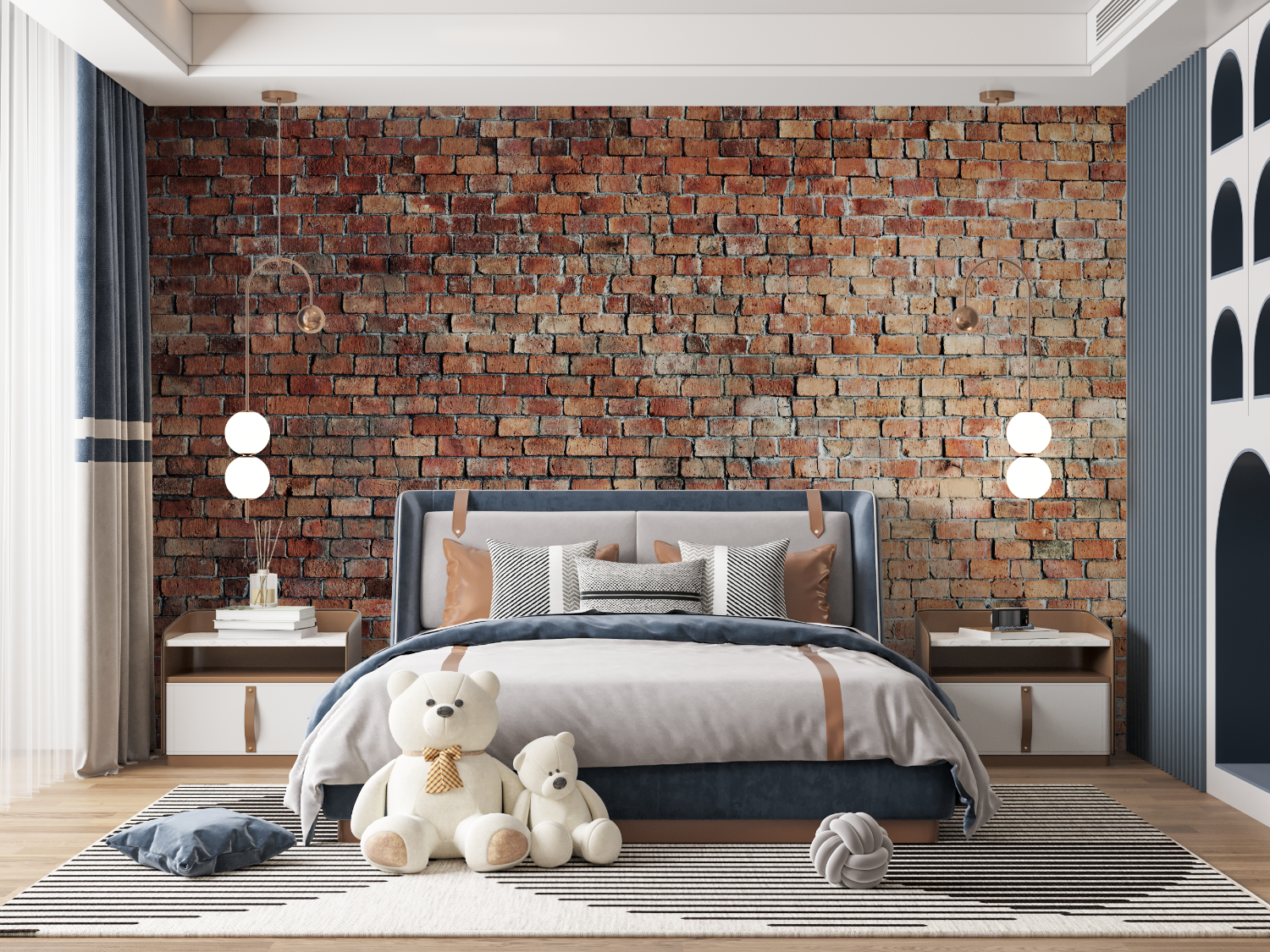 Chambre Ado Papier Peint Brique - mur panoramique