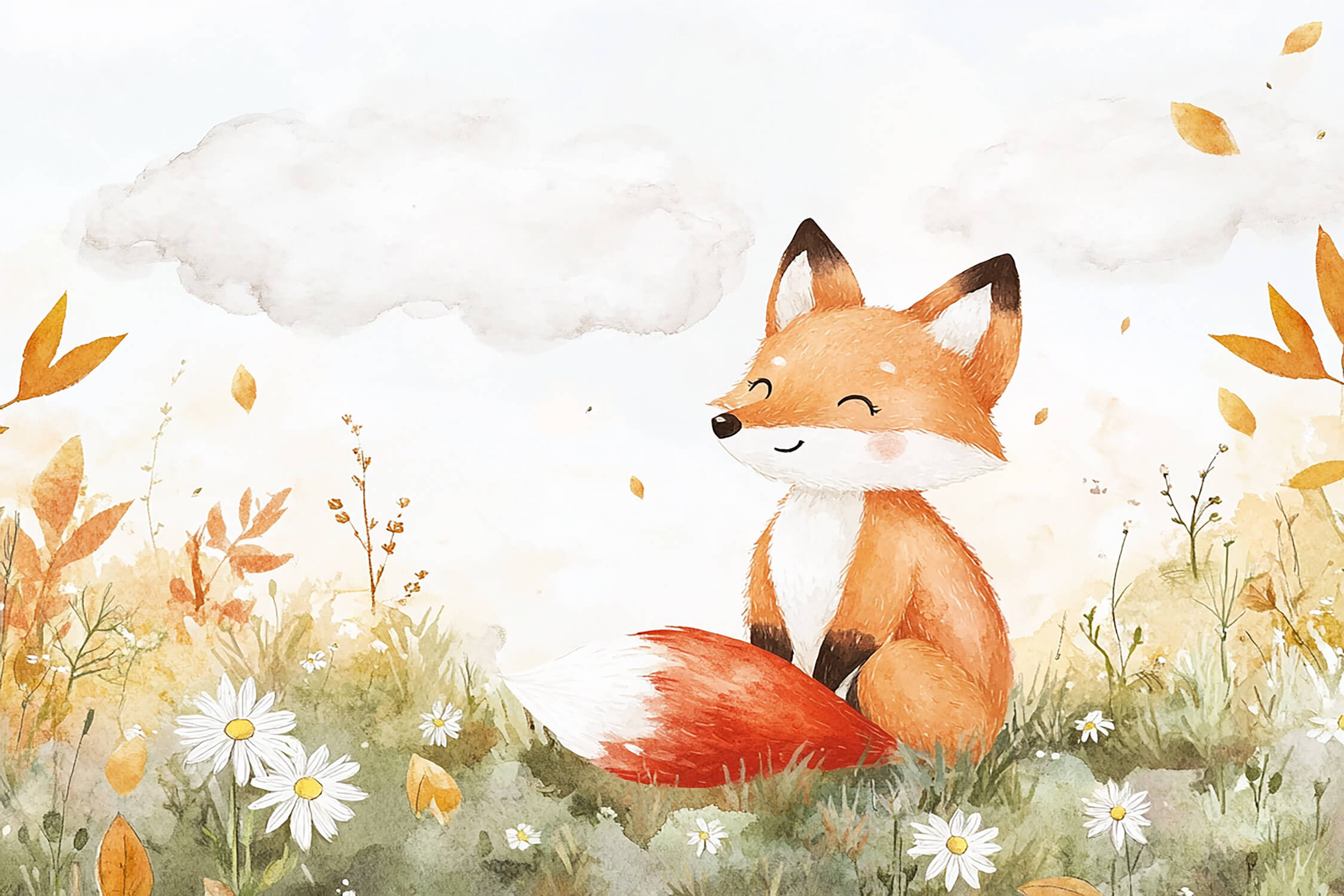 Papier Peint Renard Mignon