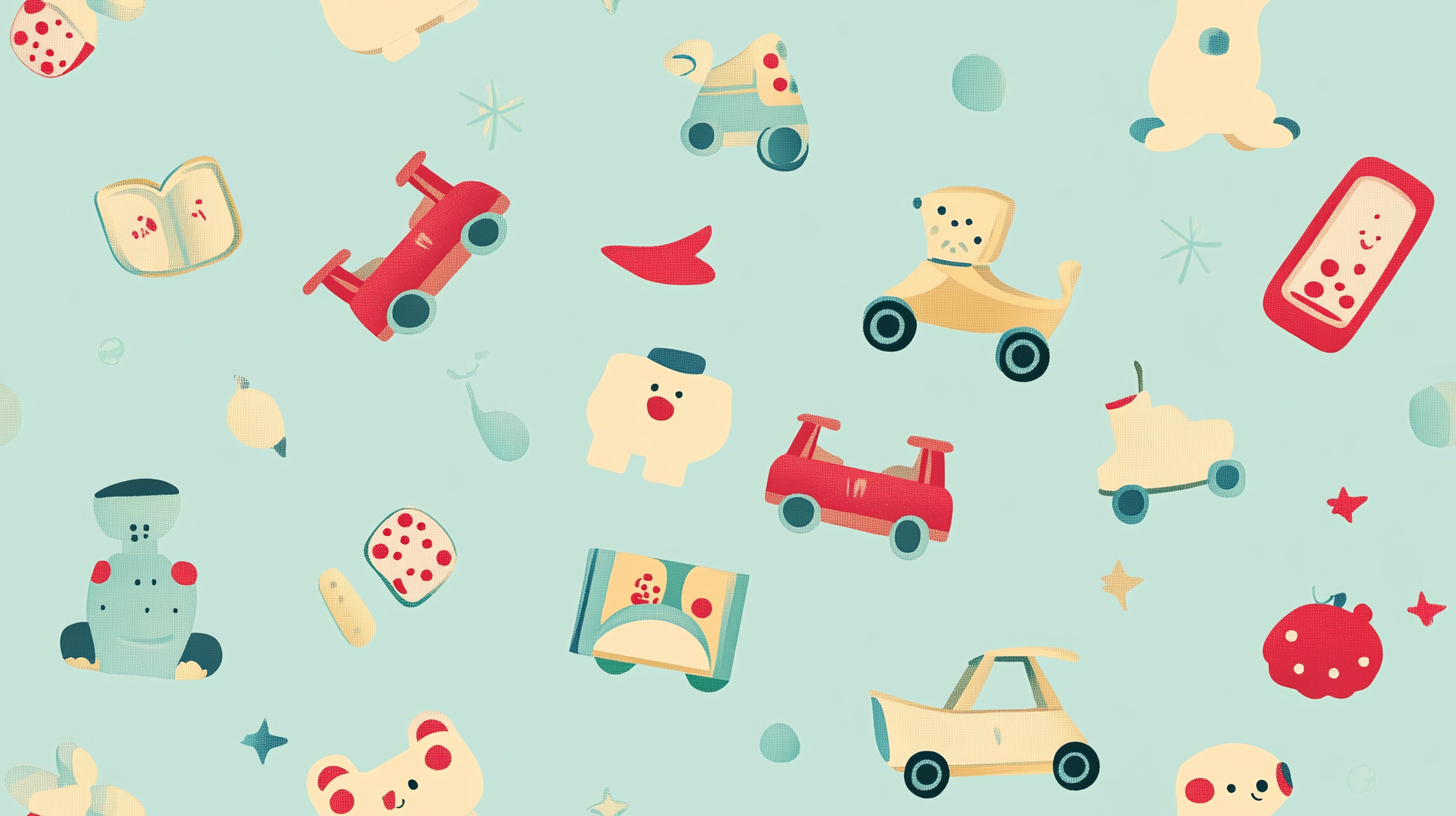 Papier peint bébé Jouets vintage