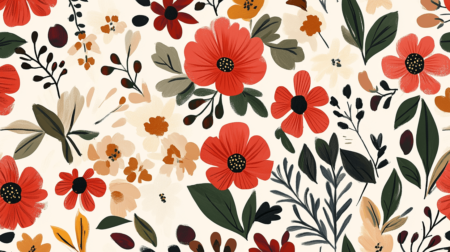 Papier Peint Vintage Rouge Cottager