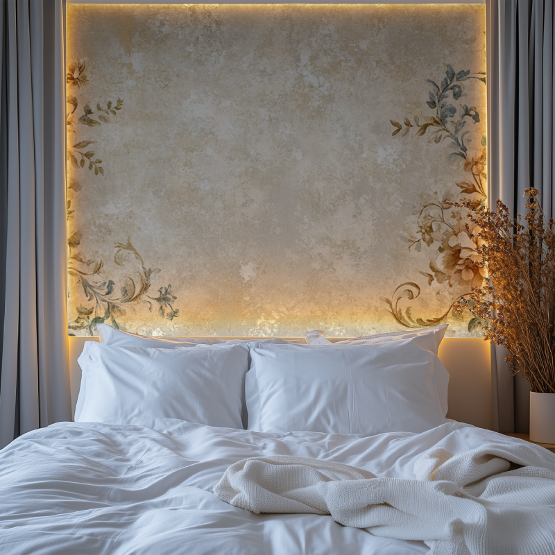 Papier peint vintage leu chambre premium