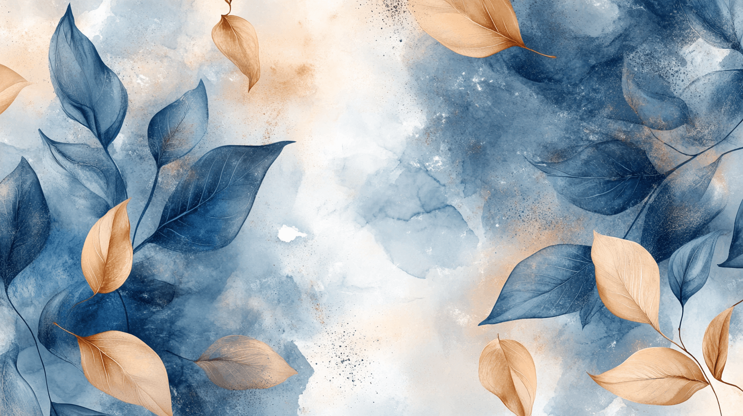 Papier Peint Aquarelle Illustration Digitale De Feuilles