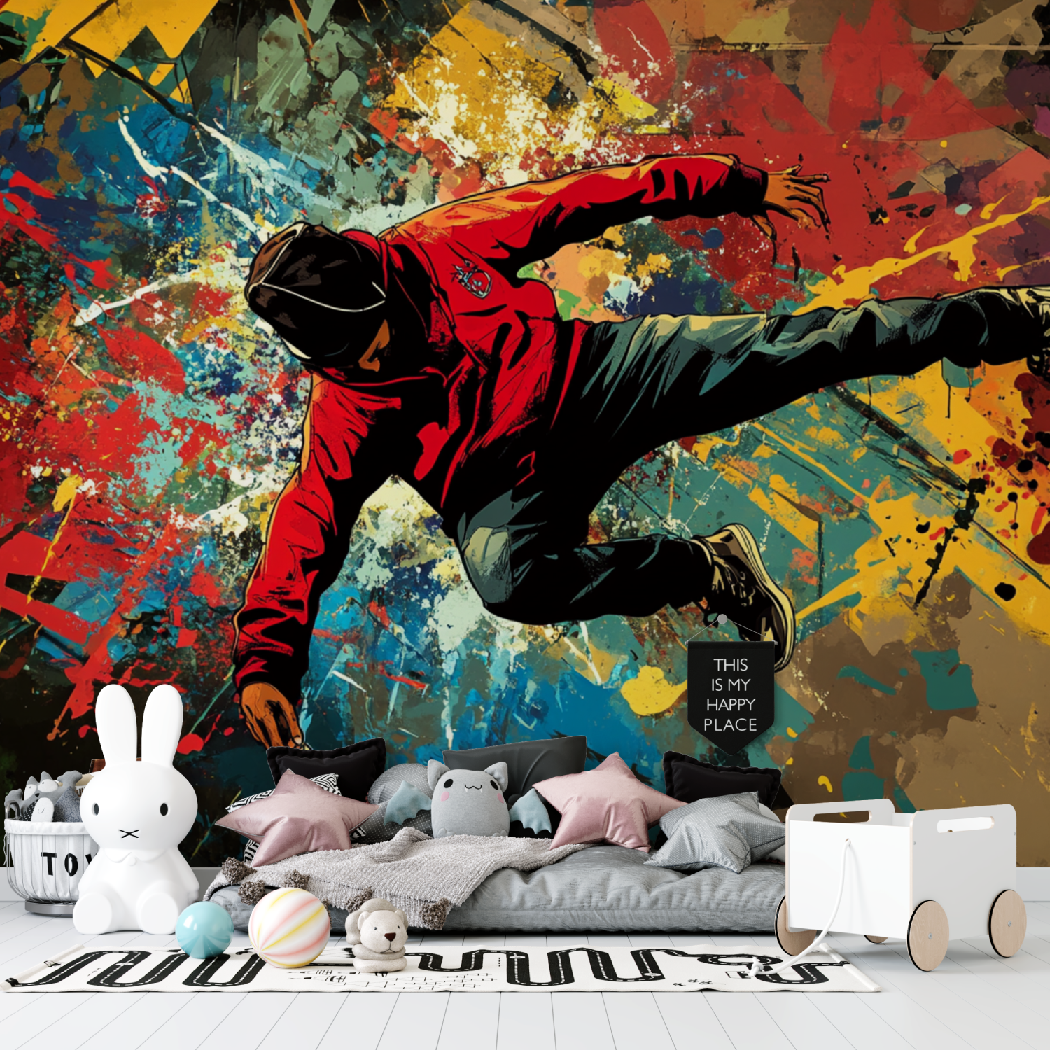 Papier peint hip hop explosion graffiti tapisserie garcon