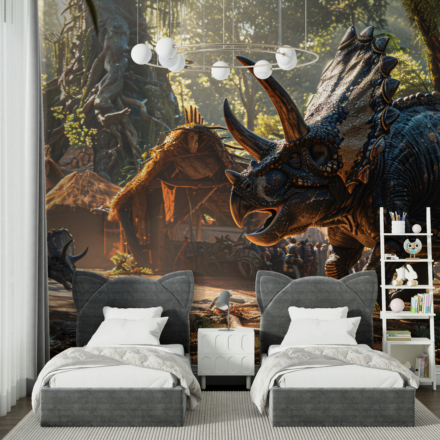 Papier Peint Dinosaure Triceratops - chambre spiderman