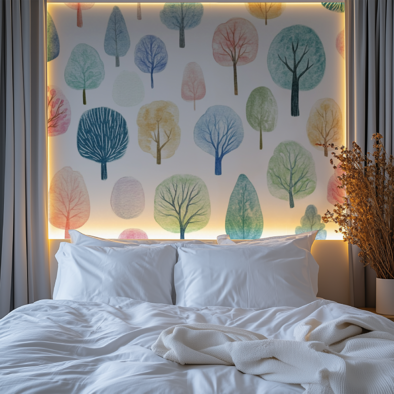 Papier peint arbre enfant chambre premium