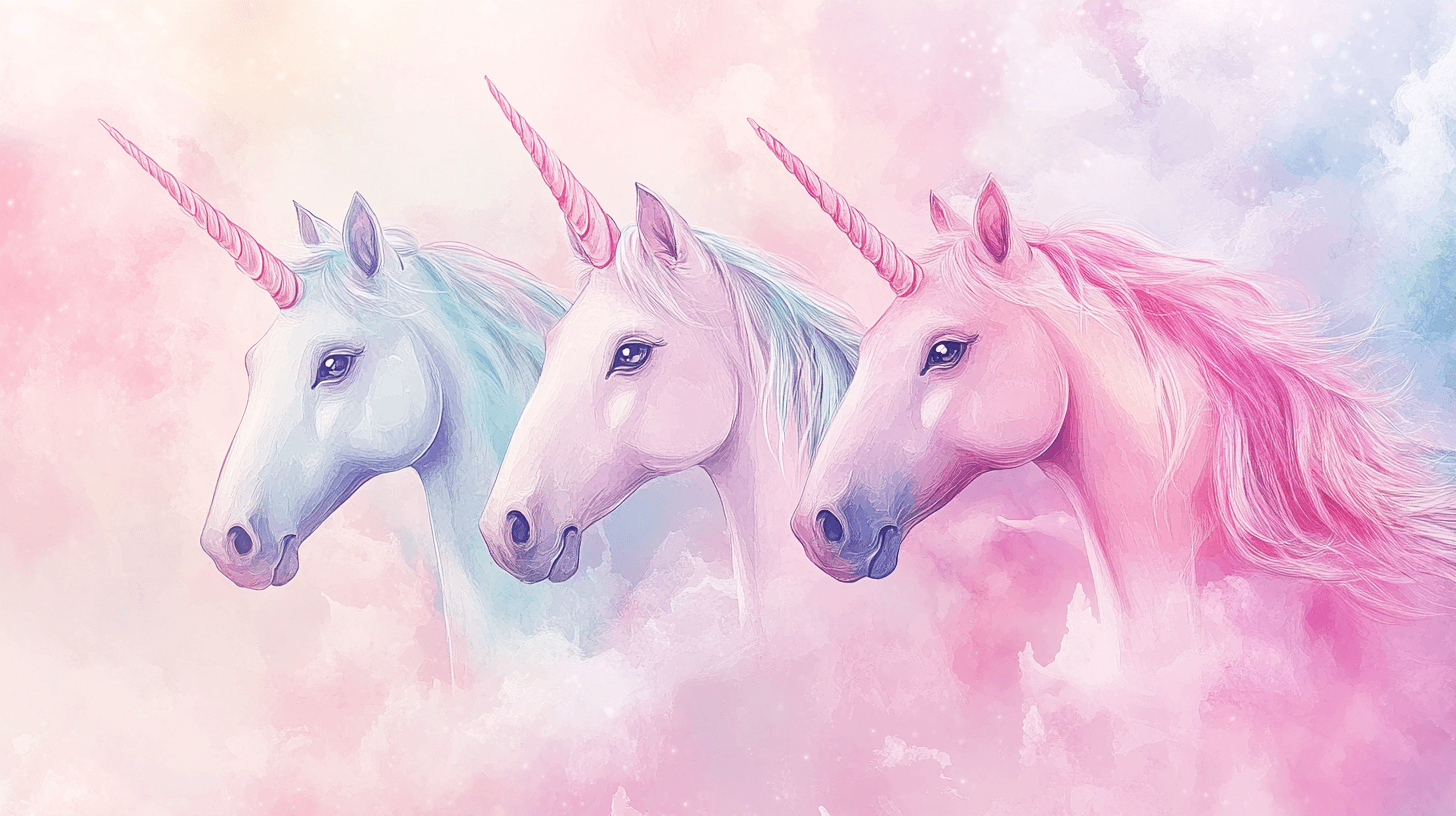 Papier Peint Licorne Trio Féerique
