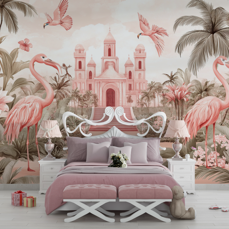 Papier peint princesse ambiance feerique chambre filles