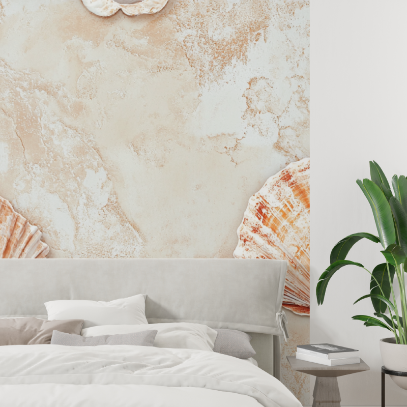 Papier peint terracotta avec mo...llages tapisserie tendance