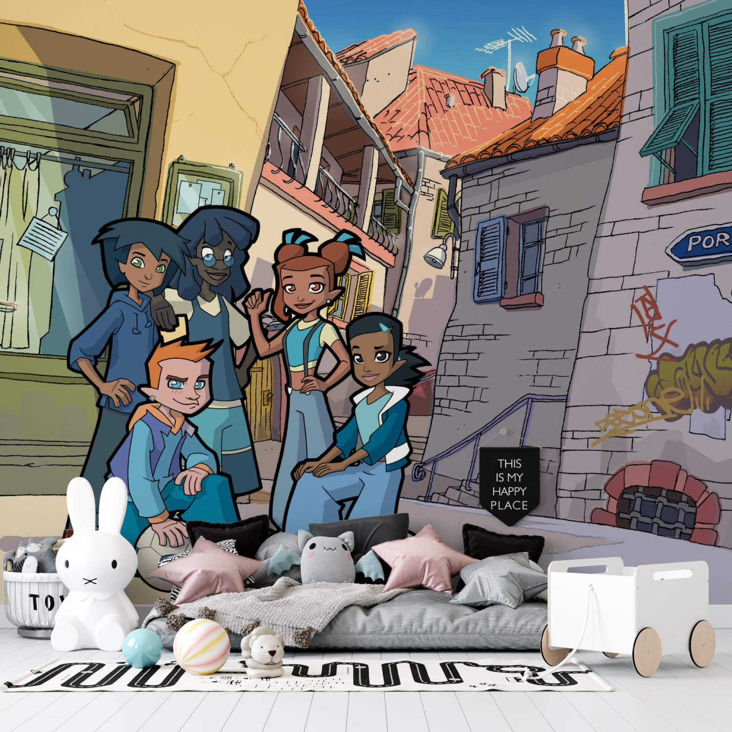 Papier peint foot de ruejpeg tapisserie garcon