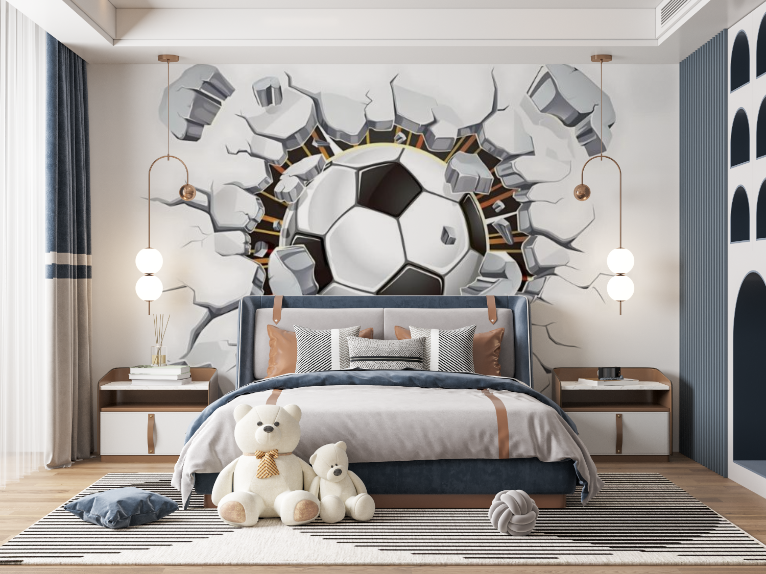Papier Peint Foot  Ballon 3D