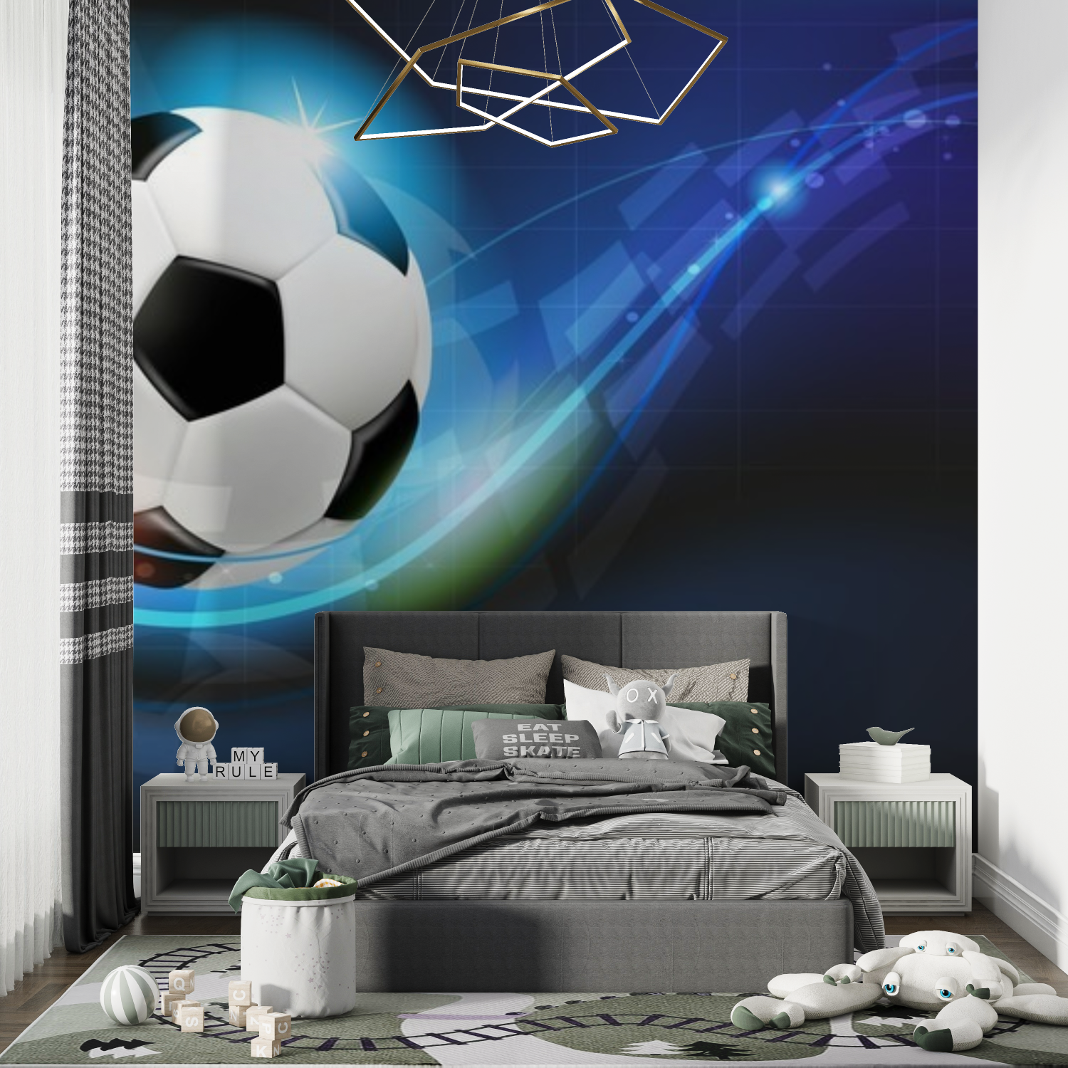 Papier Peint Foot  Brillance Murale
