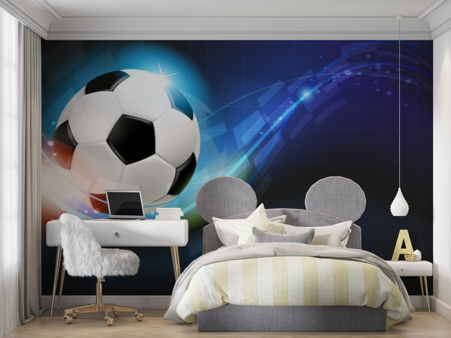 Papier Peint Foot  Brillance Murale