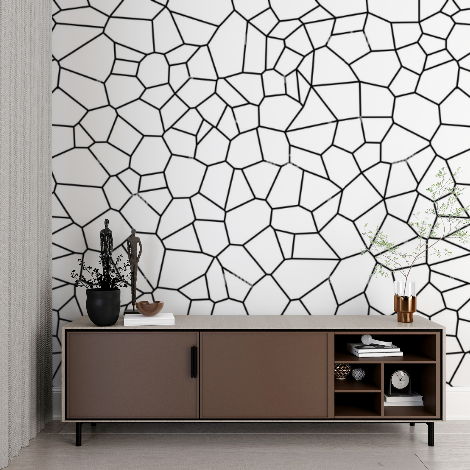 Black and white geometric wallpaper