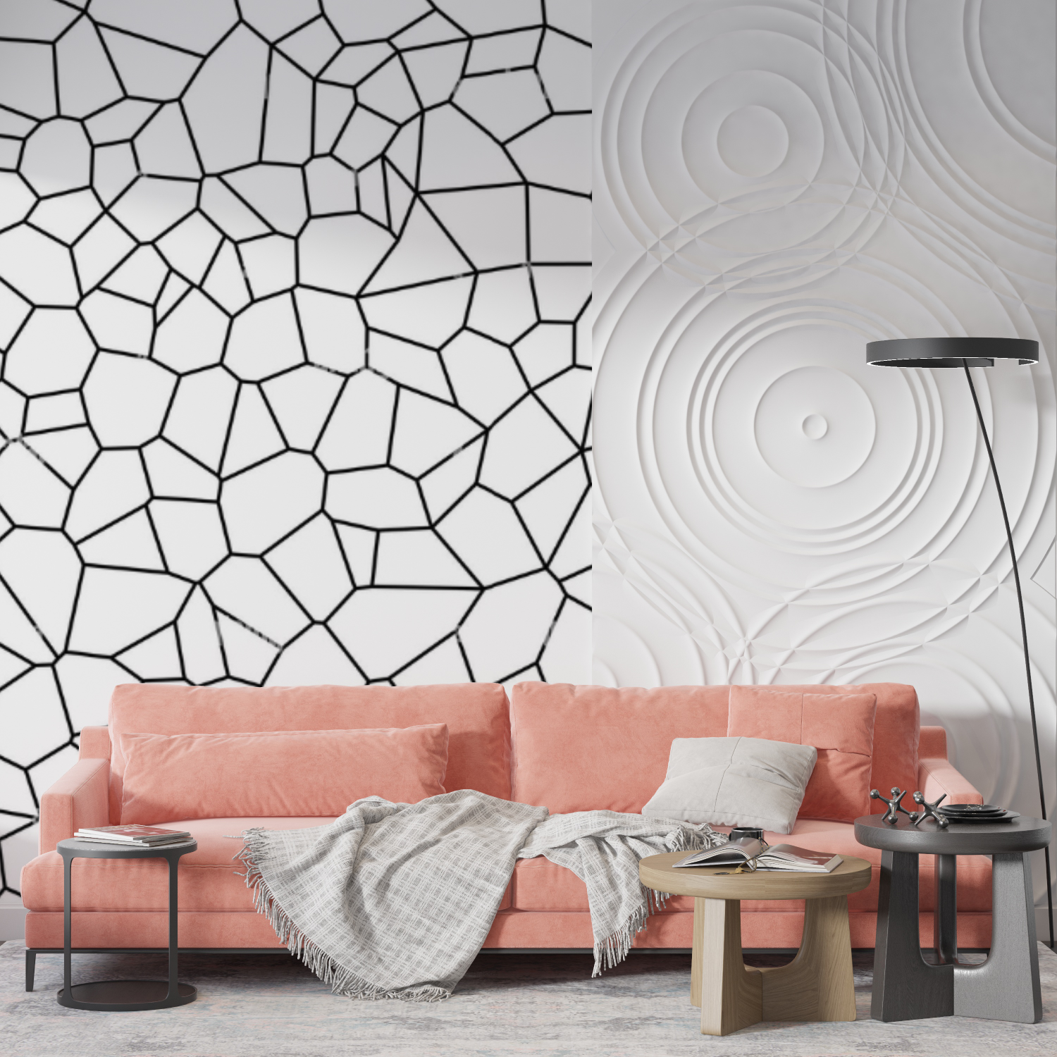 Black and white geometric wallpaper