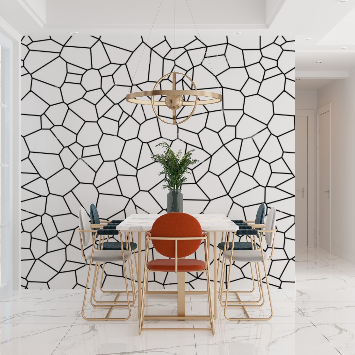 Black and white geometric wallpaper