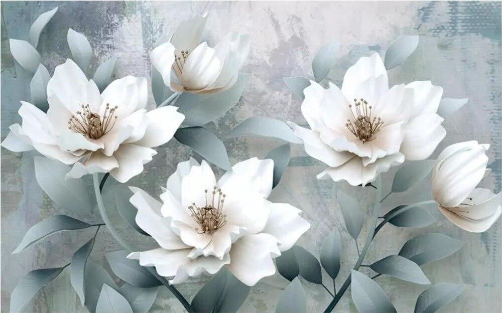 Papier Peint Grosse Fleur Blanche