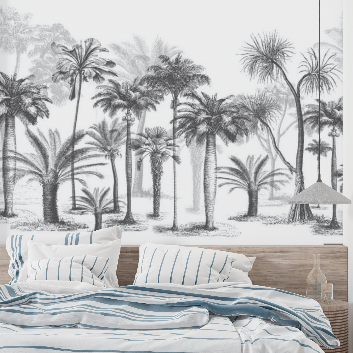 Black and white jungle wallpaper