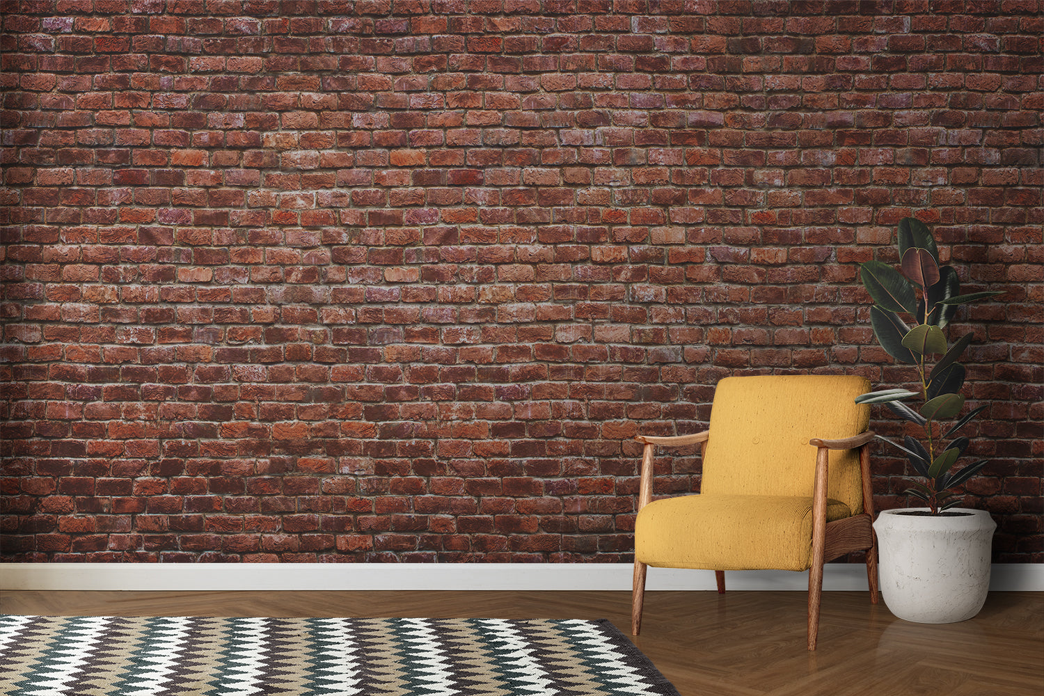 Papier Peint Aspect Brique Terracotta