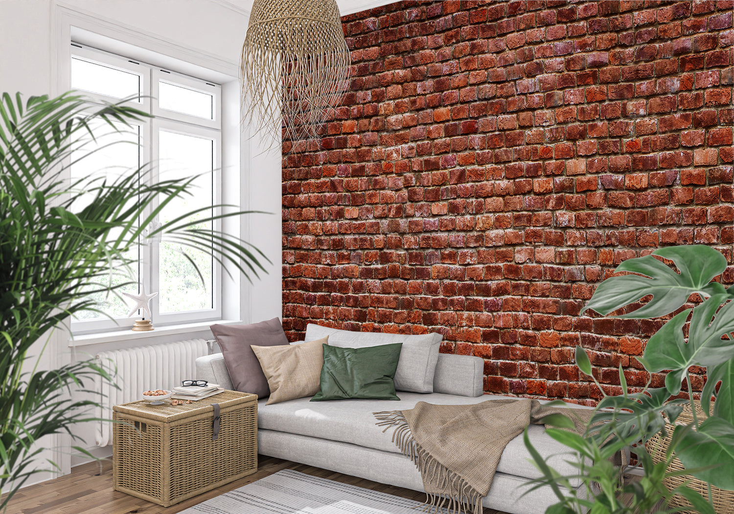 Papier Peint Aspect Brique Terracotta