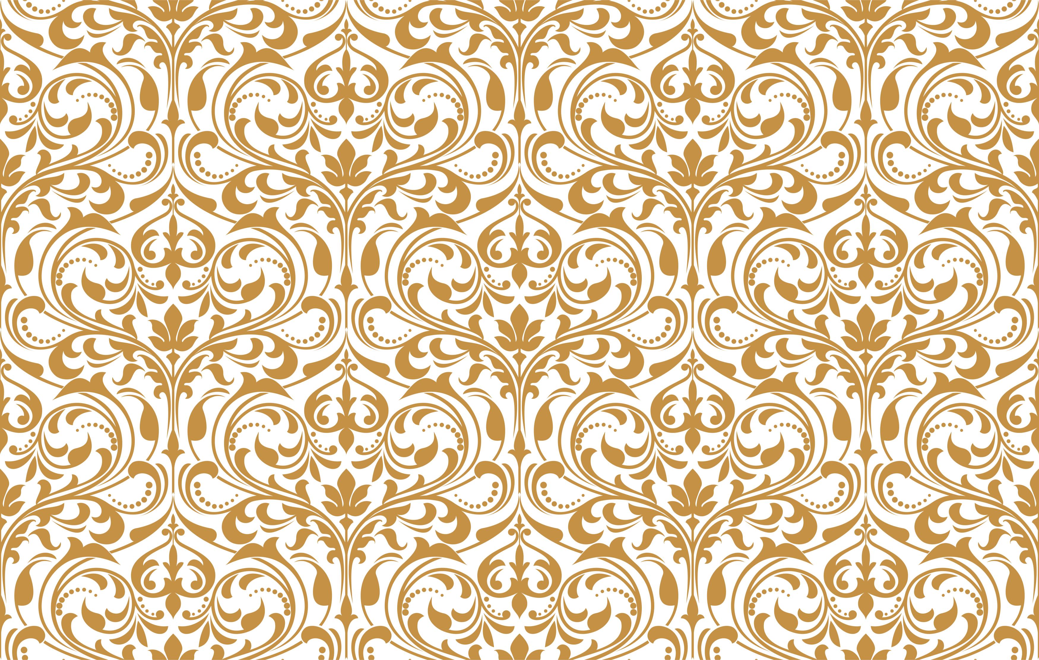 White and golden baroque wallpaper