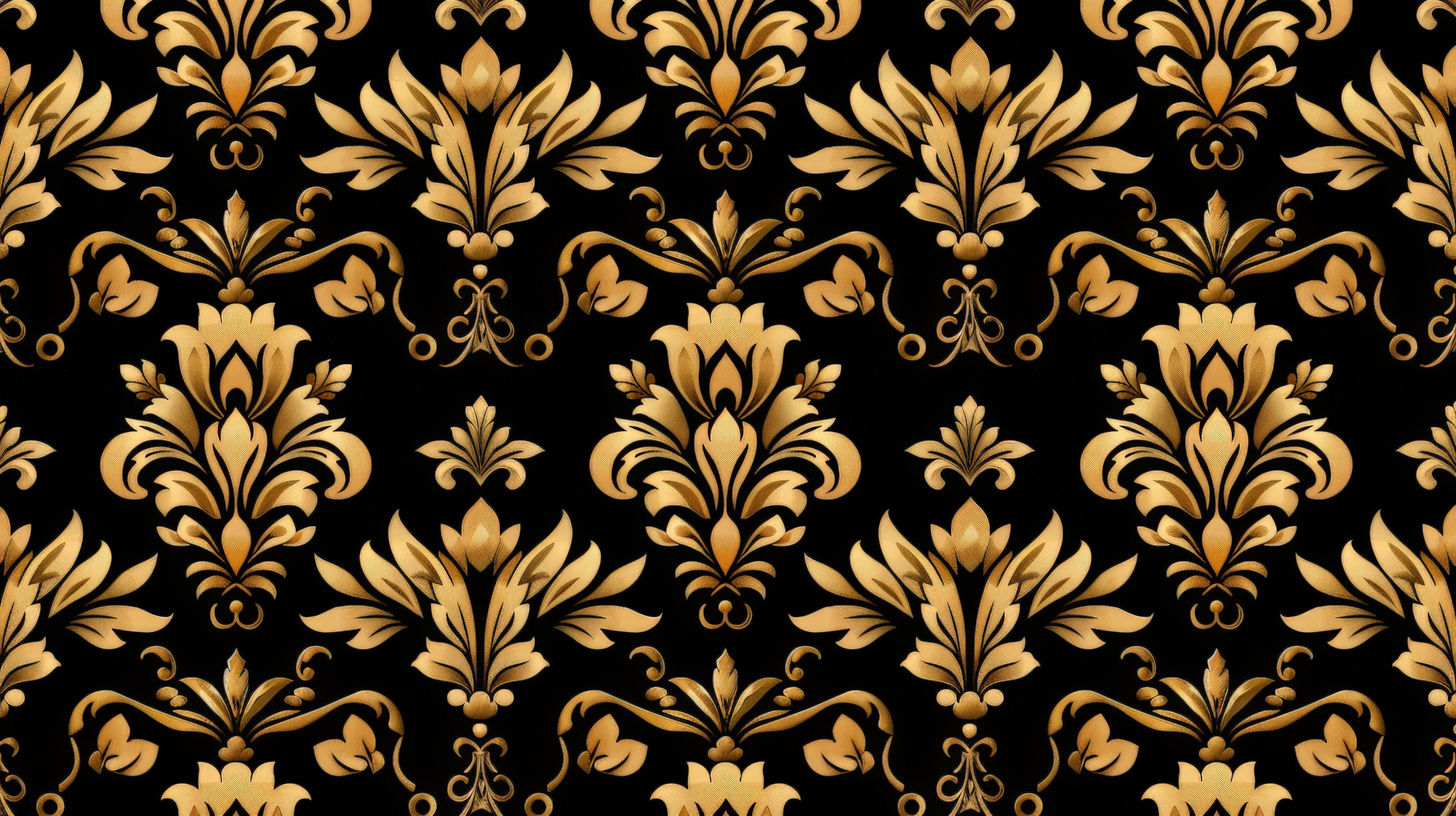 Black and golden baroque wallpaper