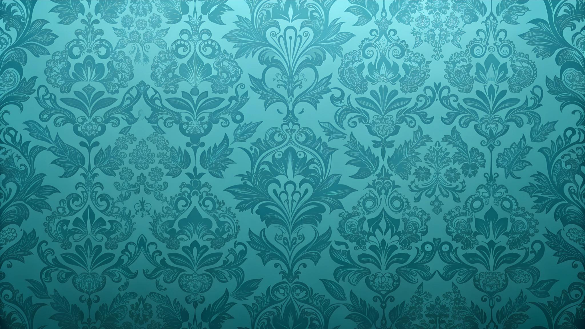 Baroque duck blue wallpaper