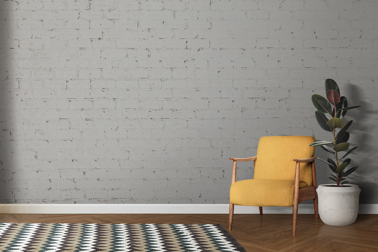 Papier Peint Brique Blanche Relief