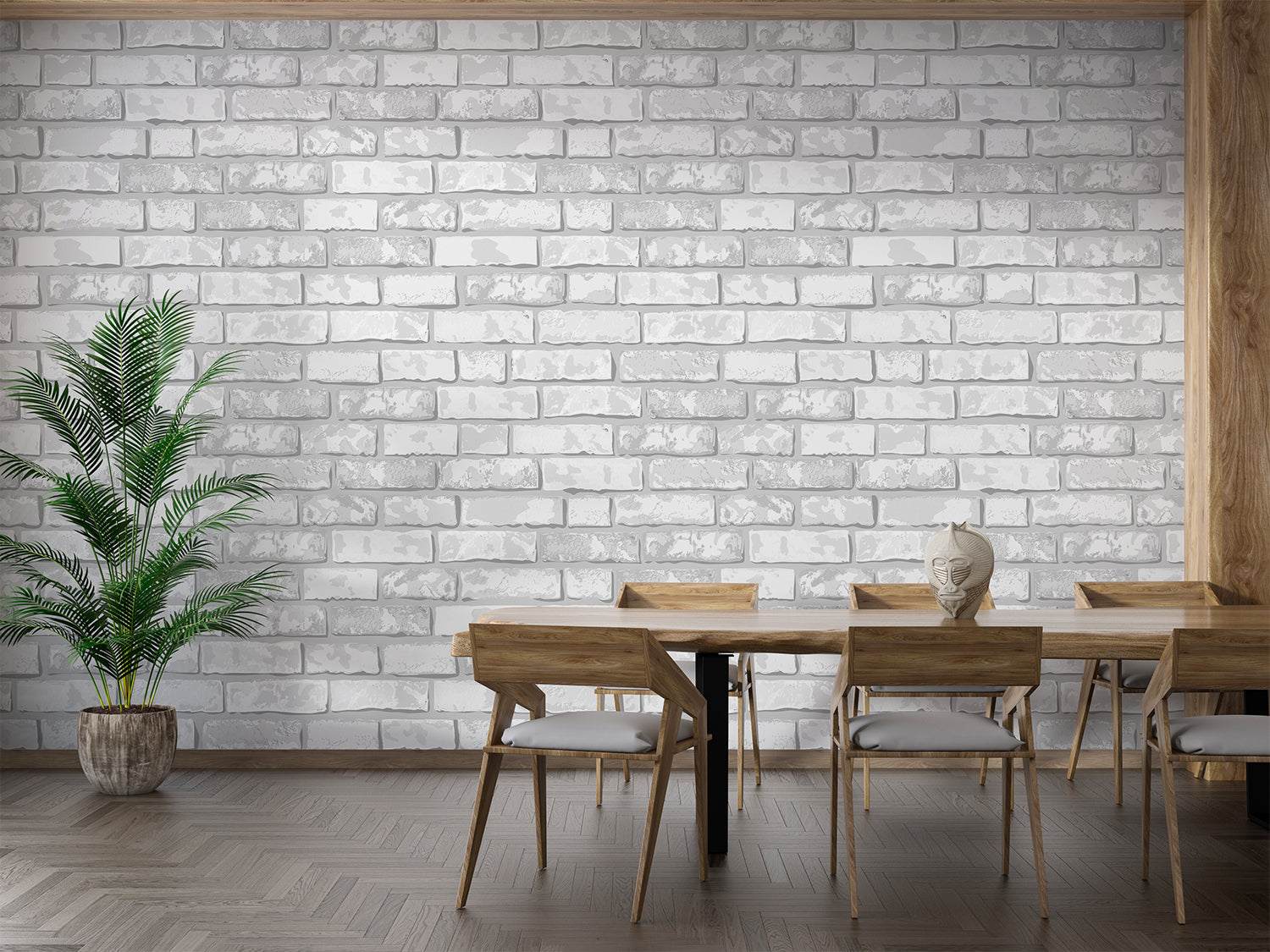 Papier Peint Brique Gris Clair