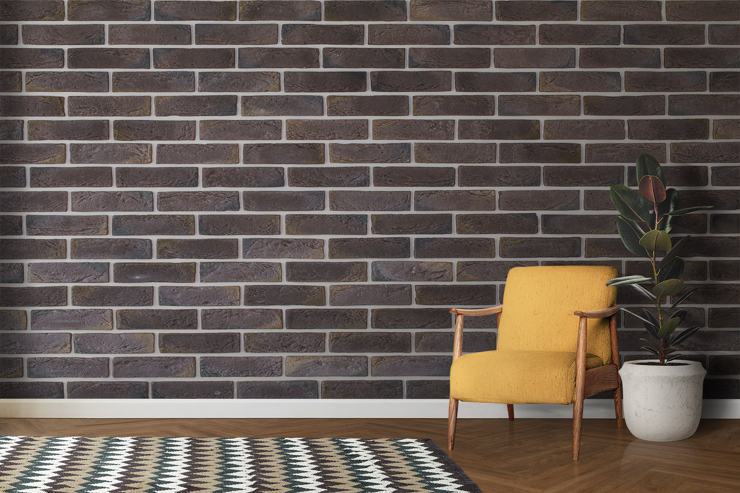 Papier Peint Brique Marron